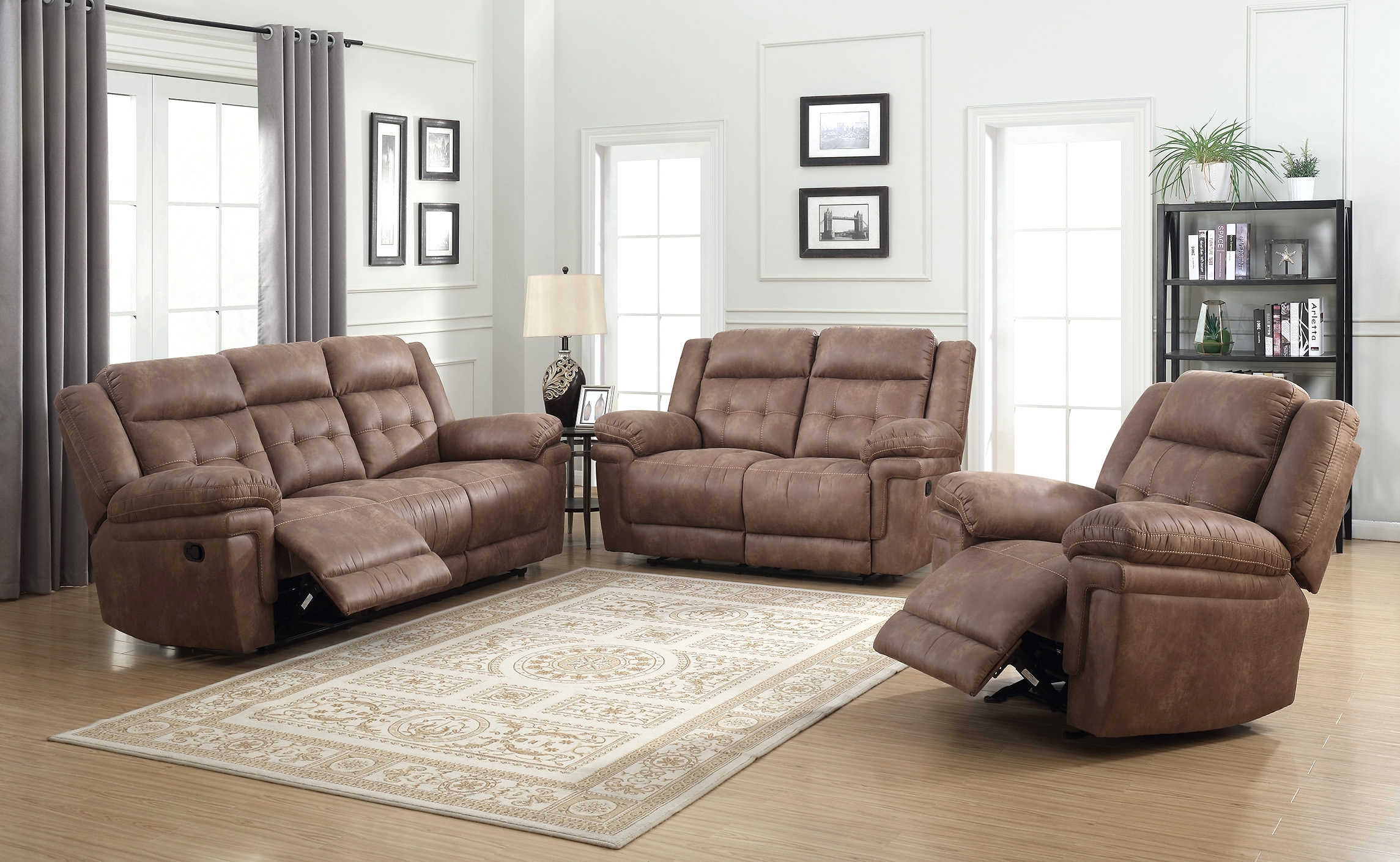 Reclining Sofa, Anastasia, Cocoa - Louis Mohana Furniture, Bourg Louisiana