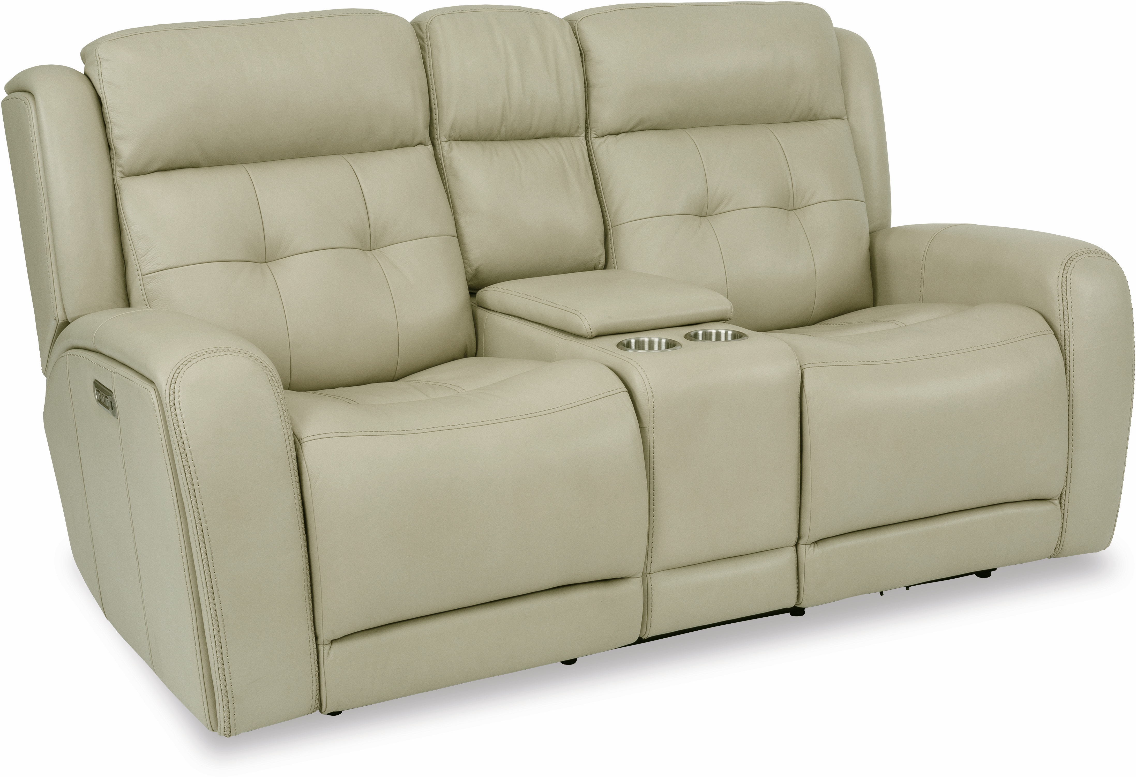 Power Reclining Loveseat W/console & Power Headrests, Ivory Grant Lm