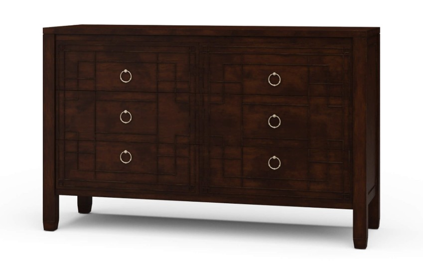6 Drawer Dresser - Matt Teak Brown